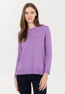 Kadın Lila Bisiklet Yaka Basic Kazak - 50251905130