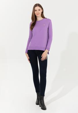 Kadın Lila Bisiklet Yaka Basic Kazak - 50251905130