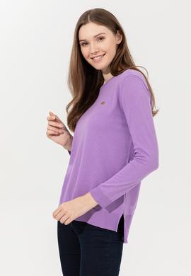 Kadın Lila Bisiklet Yaka Basic Kazak - 50251905130