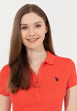 Kadın Kırmızı Basic Polo Yaka Tişört - 50246272238