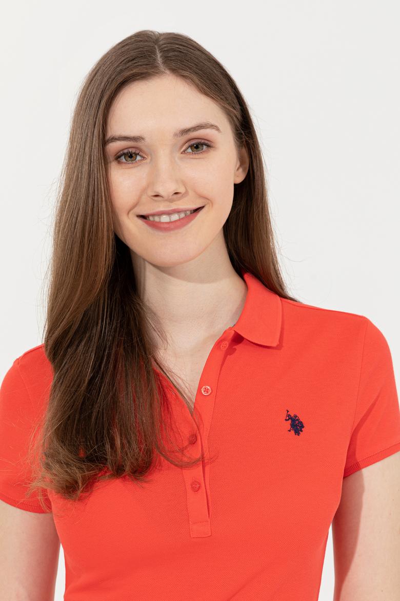 Kadın Kırmızı Basic Polo Yaka Tişört - 50246272238