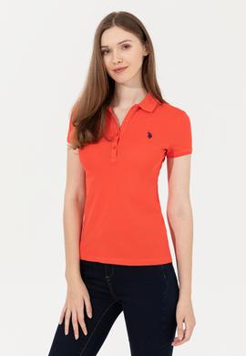 Kadın Kırmızı Basic Polo Yaka Tişört - 50246272238