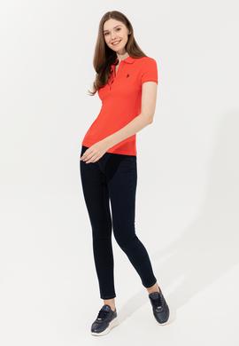 Kadın Kırmızı Basic Polo Yaka Tişört - 50246272238