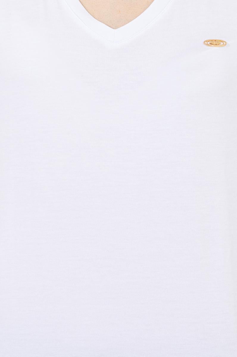 Kadın Beyaz V Yaka Basic Tişört