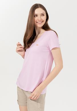 Kadın Manolya V Yaka Basic Tişört - 50246033049