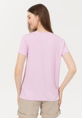 Kadın Manolya V Yaka Basic Tişört - 50246033049