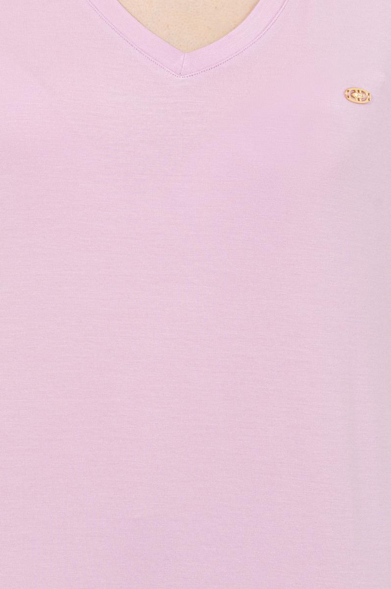 Kadın Manolya V Yaka Basic Tişört