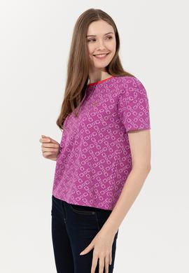 Kadın Menekşe Bisiklet Yaka Tişört - 50249061004