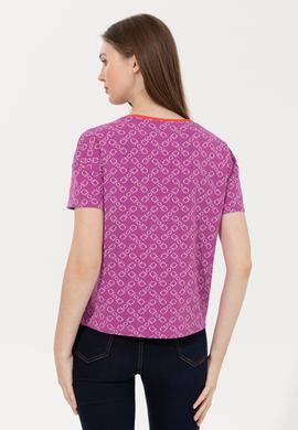 Kadın Menekşe Bisiklet Yaka Tişört - 50249061004