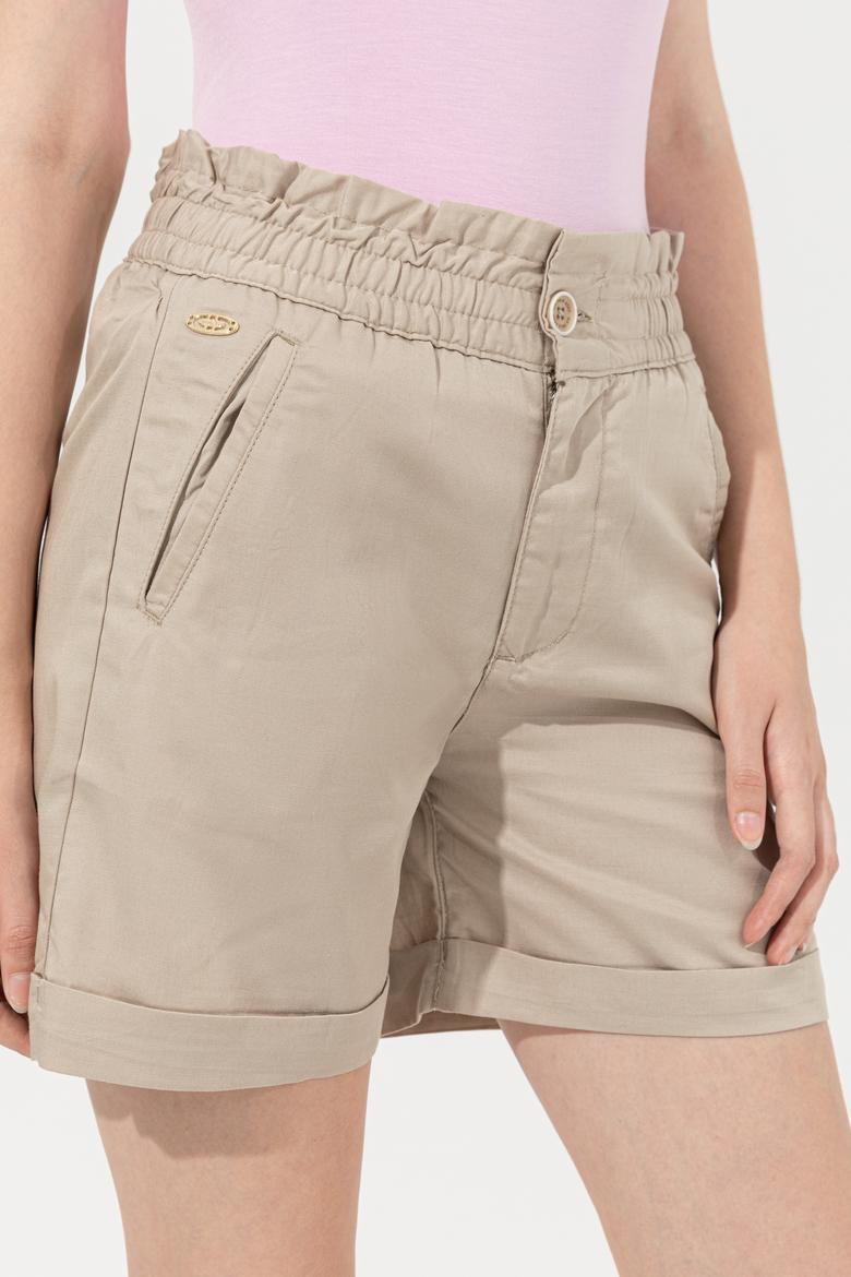 Kadın Haki Dokuma Şort - 50246051008