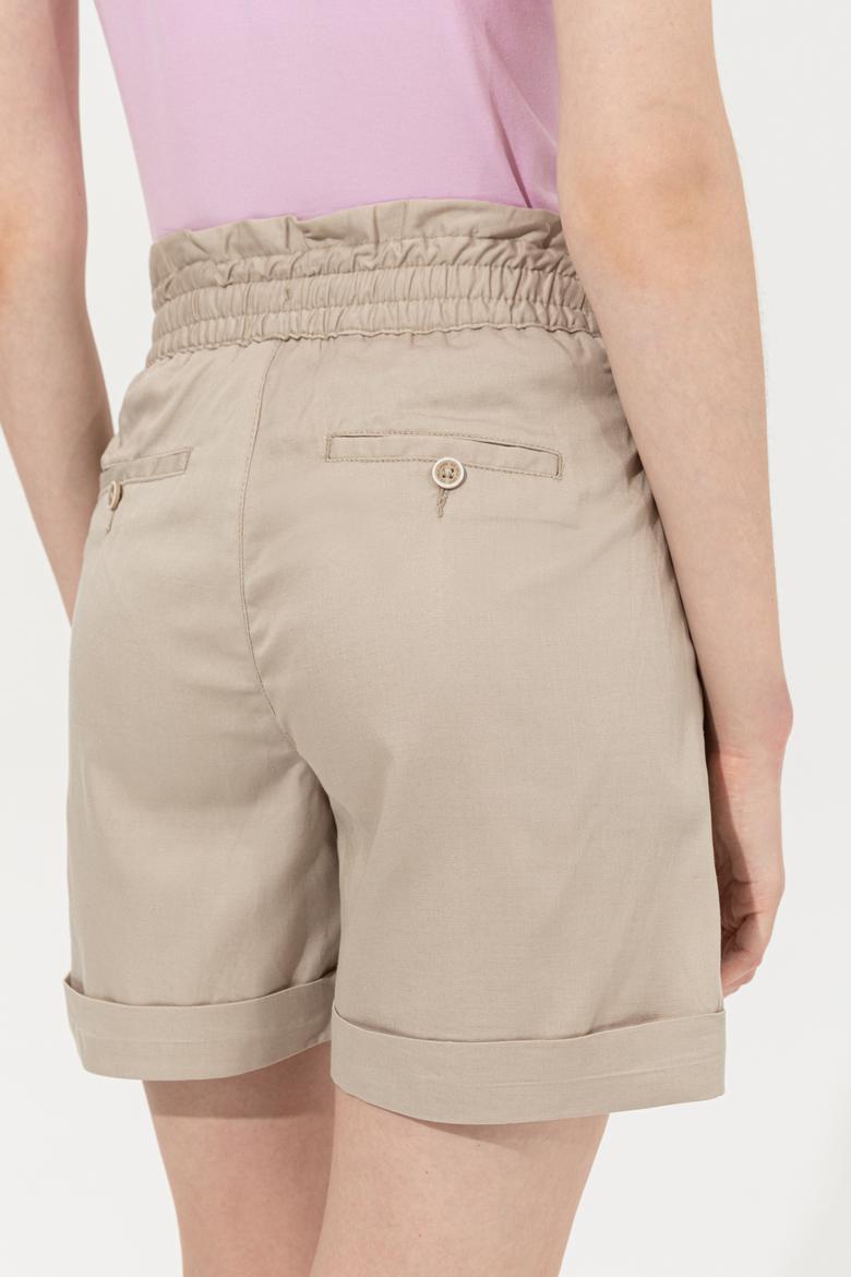 Kadın Haki Dokuma Şort - 50246051008