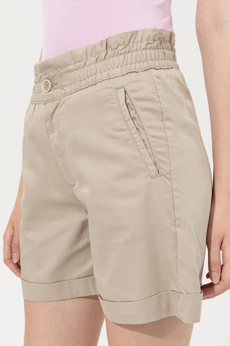 Kadın Haki Dokuma Şort - 50246051008