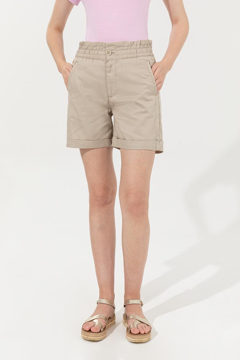 Kadın Haki Dokuma Şort - 50246051008