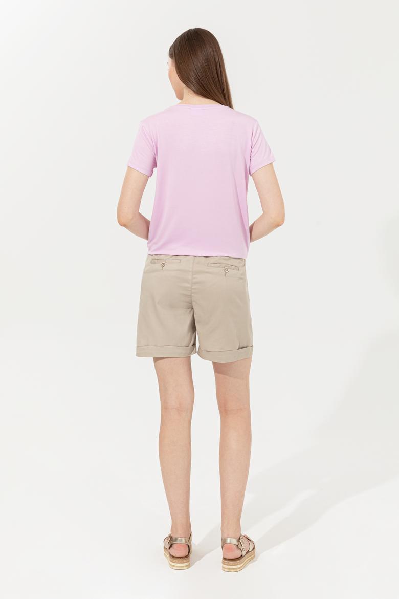 Kadın Haki Dokuma Şort - 50246051008