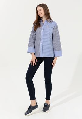 Kadın Mavi Uzun Kollu Gömlek - 50246448012