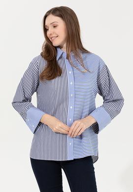 Kadın Mavi Uzun Kollu Gömlek - 50246448012