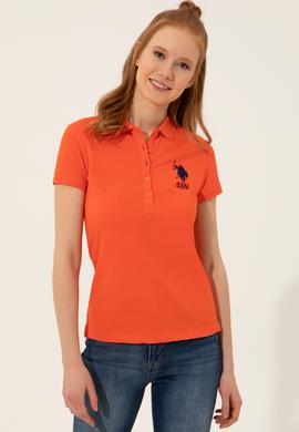 Kadın Nar Çiçeği Polo Yaka T-Shirt Basic - 50221036041