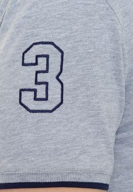 Erkek Gri Melanj Polo Yaka Basic T-Shirt - 50231766056