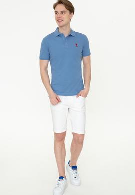 Erkek İndigo Polo Yaka T-Shirt Basic - 50232292094