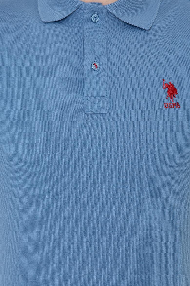 Erkek İndigo Polo Yaka T-Shirt Basic - 50232292094