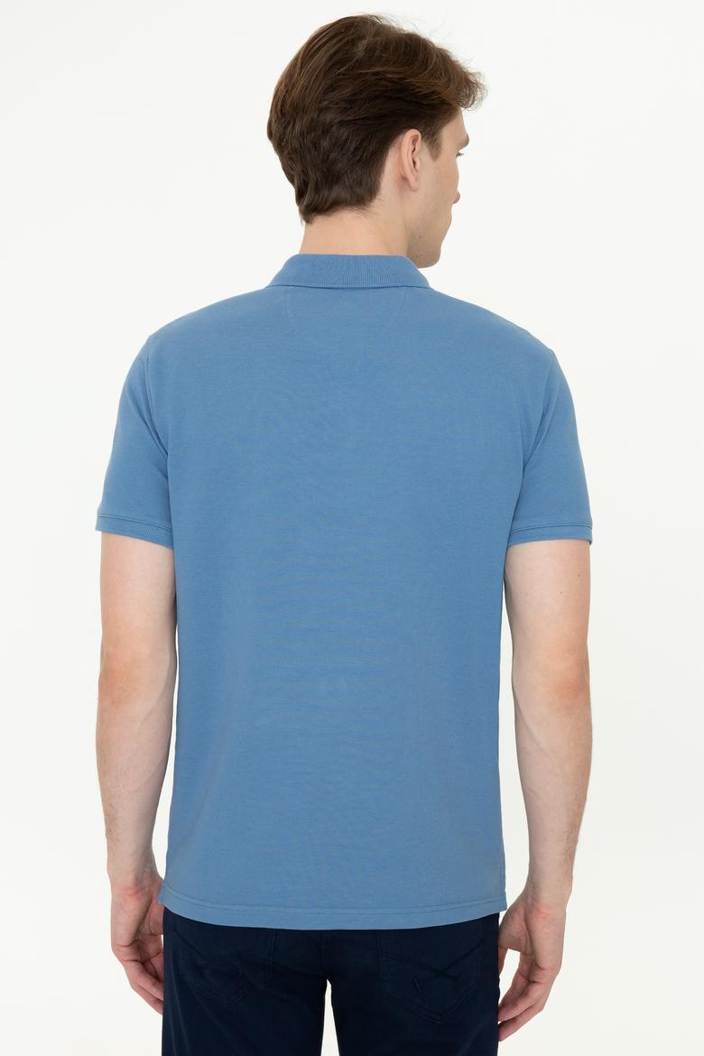 Erkek İndigo Basic Tişört - 50232308113