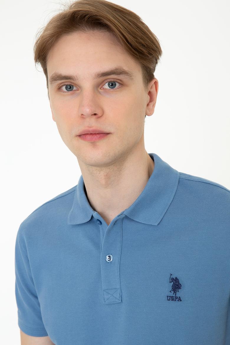 Erkek İndigo Basic Tişört - 50232308113