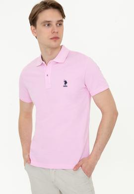 Erkek Açık Pembe Basic Polo Yaka Tişört - 50232308257