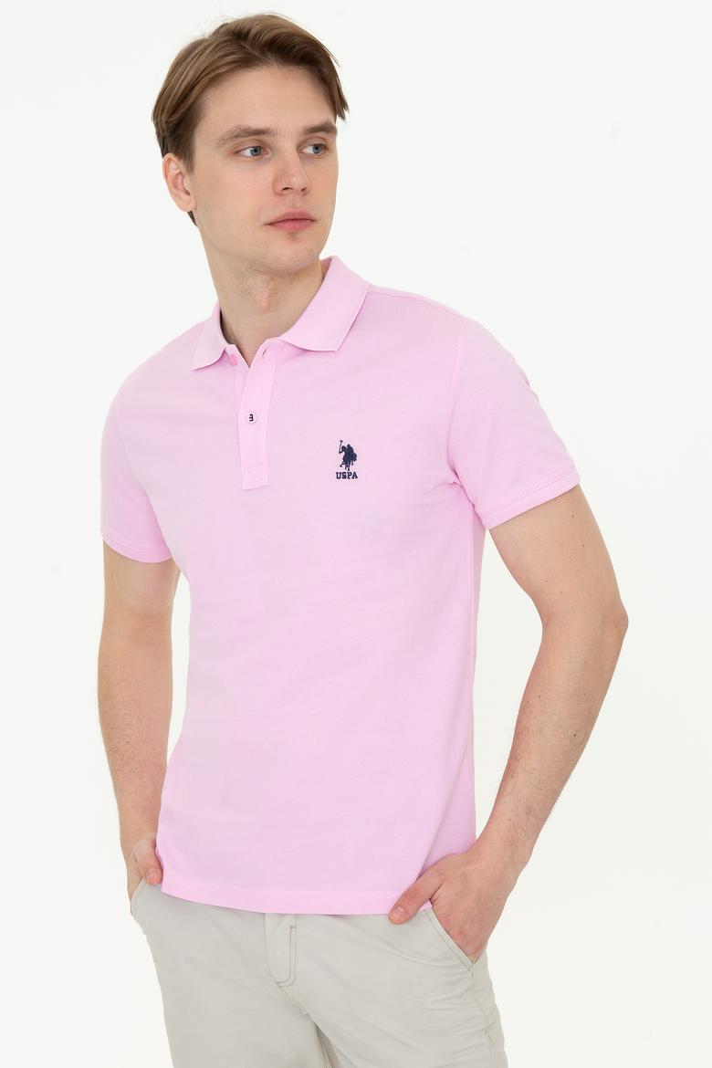 Erkek Açık Pembe Basic Polo Yaka Tişört - 50232308257