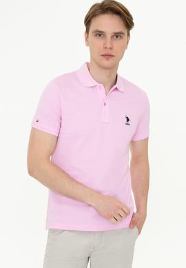 Erkek Açık Pembe Basic Polo Yaka Tişört - 50232308257