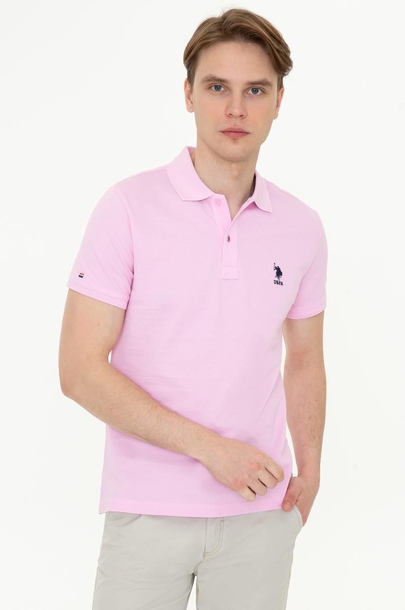 Erkek Açık Pembe Basic Polo Yaka Tişört