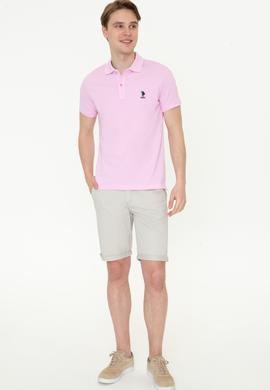 Erkek Açık Pembe Basic Polo Yaka Tişört - 50232308257