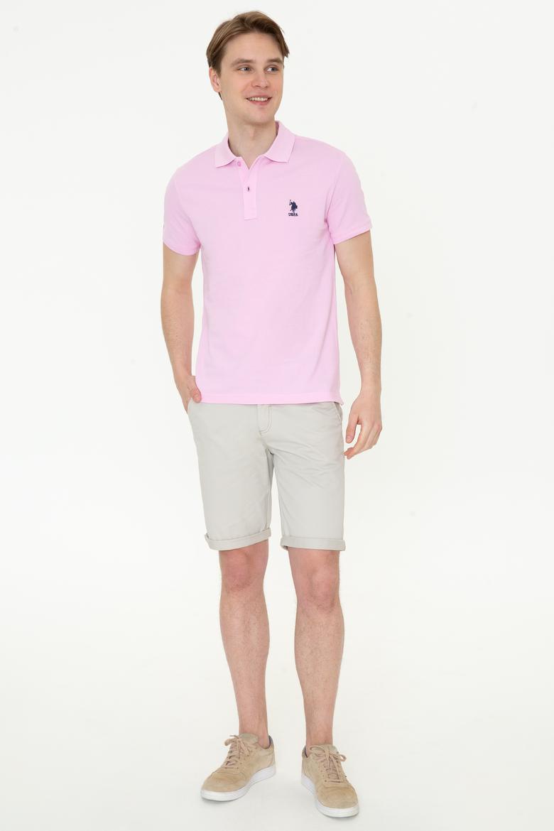 Erkek Açık Pembe Basic Polo Yaka Tişört - 50232308257