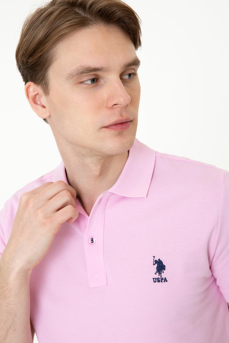 Erkek Açık Pembe Basic Polo Yaka Tişört - 50232308257