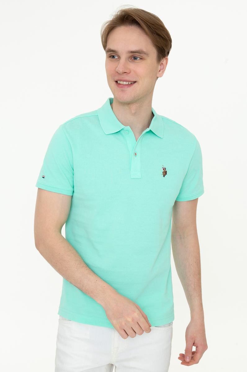 Erkek Mint Yeşili Polo Yaka T-Shirt Basic