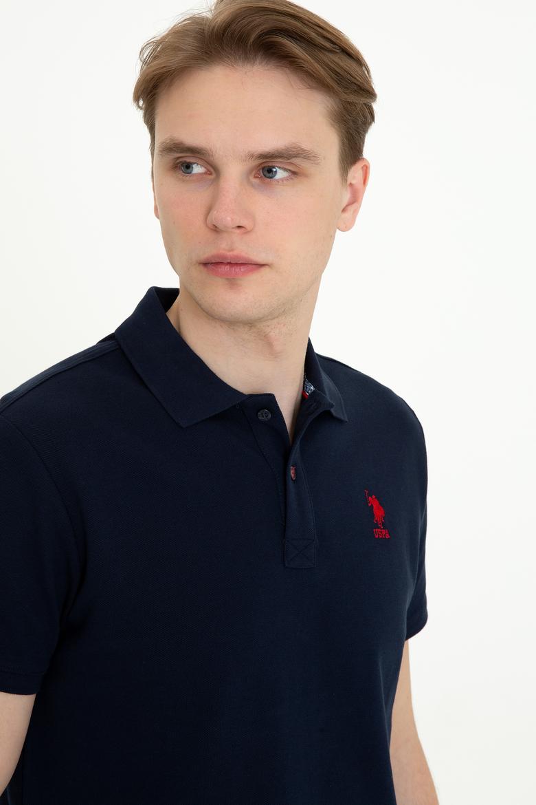 Erkek Koyu Lacivert Polo Yaka T-Shirt Basic - 50232311164