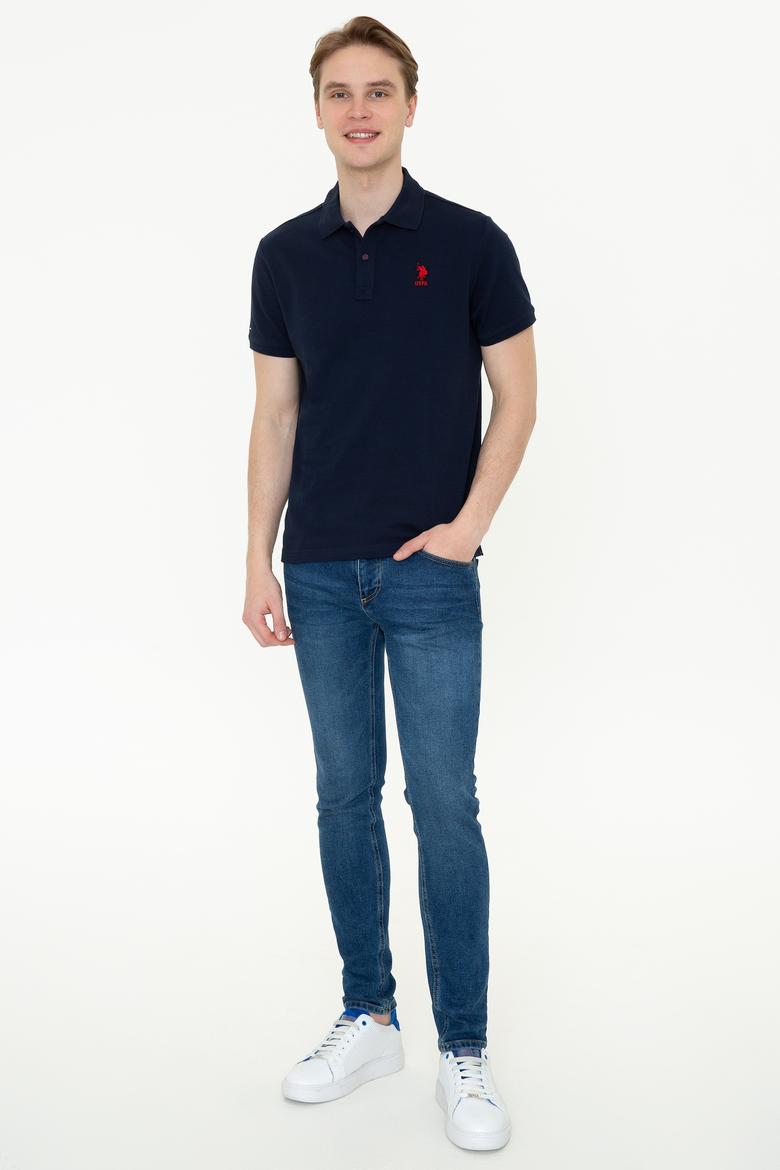 Erkek Koyu Lacivert Polo Yaka T-Shirt Basic - 50232311164