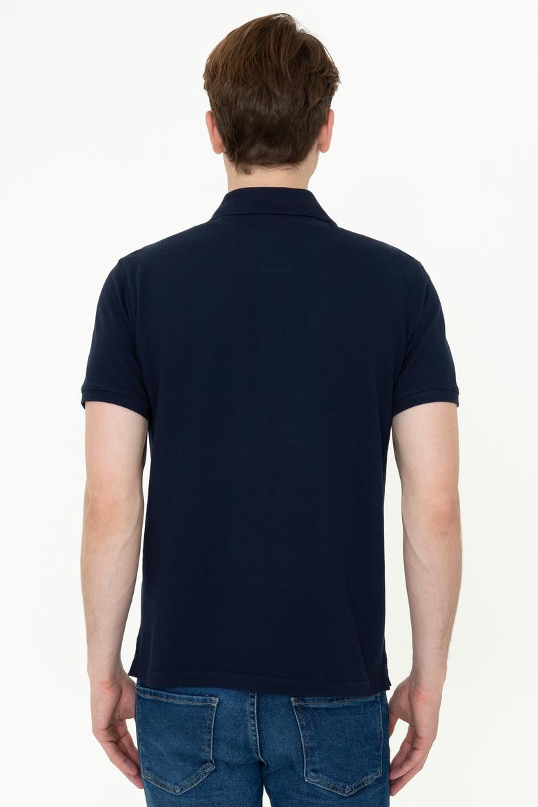 Erkek Koyu Lacivert Polo Yaka T-Shirt Basic - 50232311164