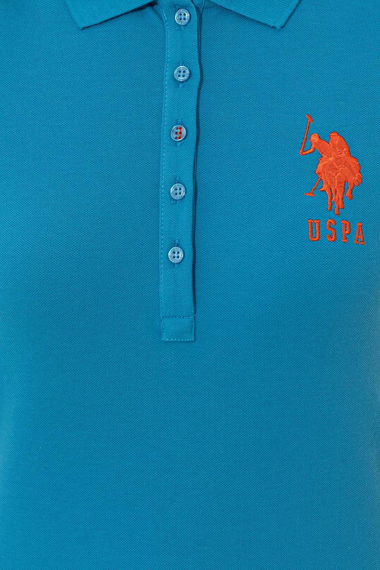 Kadın Kobalt Mavi Basic Polo Yaka Tişört - 50234843038