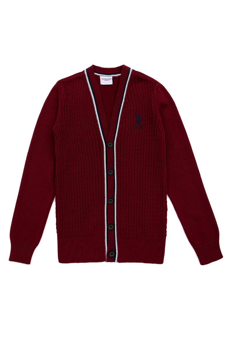 Erkek Çocuk Bordo Triko Hırka