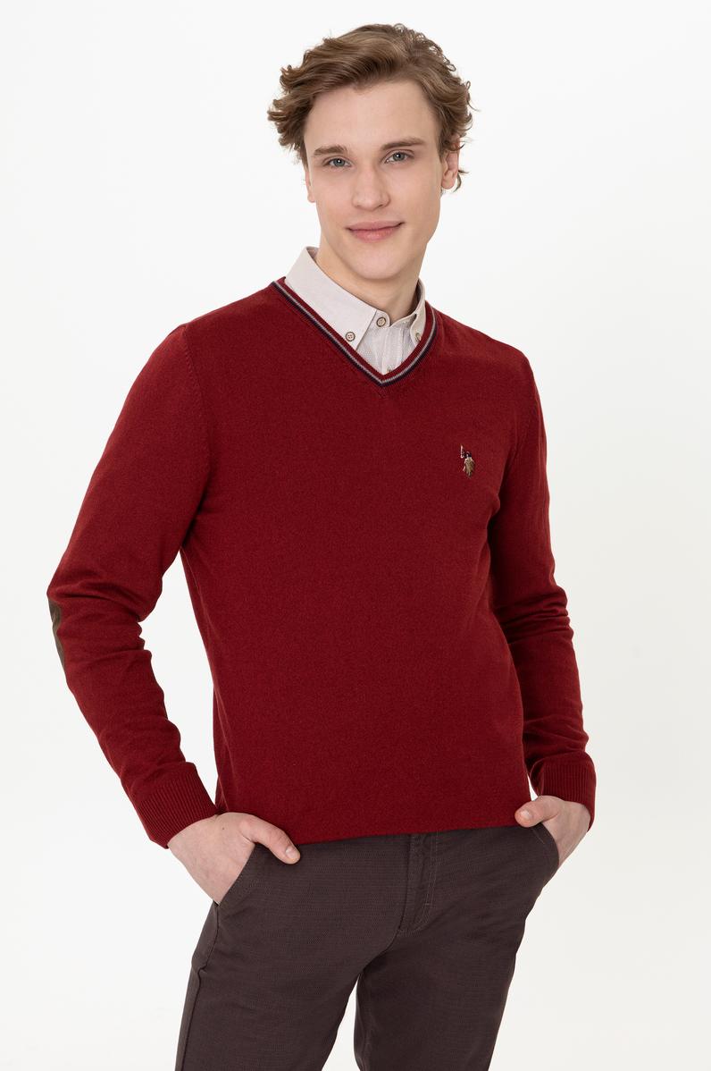 Erkek Bordo Basic Kazak