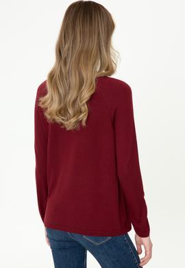 Kadın Bordo Balıkçı Yaka Triko Kazak Basic - 50237079040