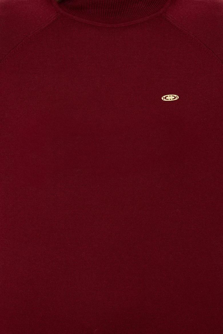 Kadın Bordo Balıkçı Yaka Triko Kazak Basic - 50237079040