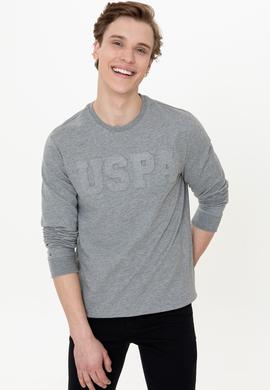 Erkek Gri Melanj Basic Sweatshirt - 50237233141