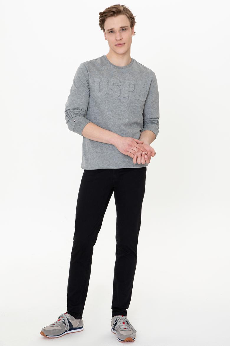 Erkek Gri Melanj Basic Sweatshirt - 50237233141