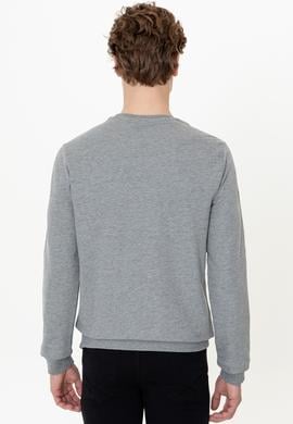 Erkek Gri Melanj Basic Sweatshirt - 50237233141