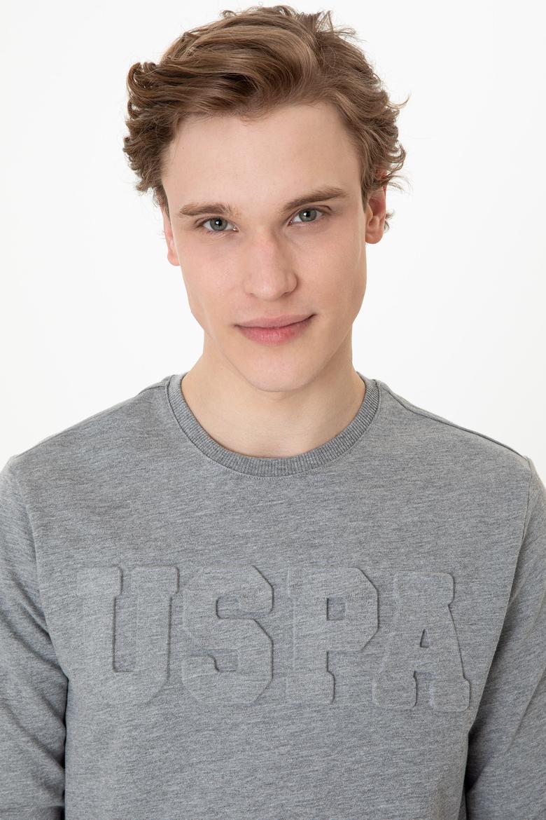 Erkek Gri Melanj Basic Sweatshirt - 50237233141