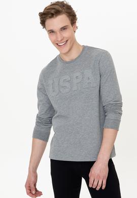 Erkek Gri Melanj Basic Sweatshirt - 50237233141