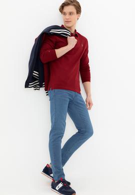 Erkek Bordo Basic Sweatshirt - 50240393028