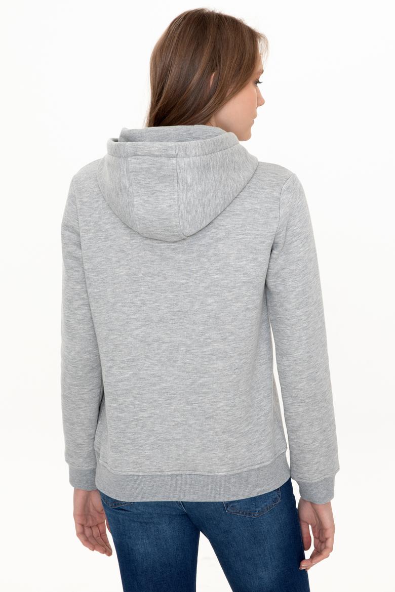 Kadın Gri Melanj Basic Sweatshirt - 50240707076