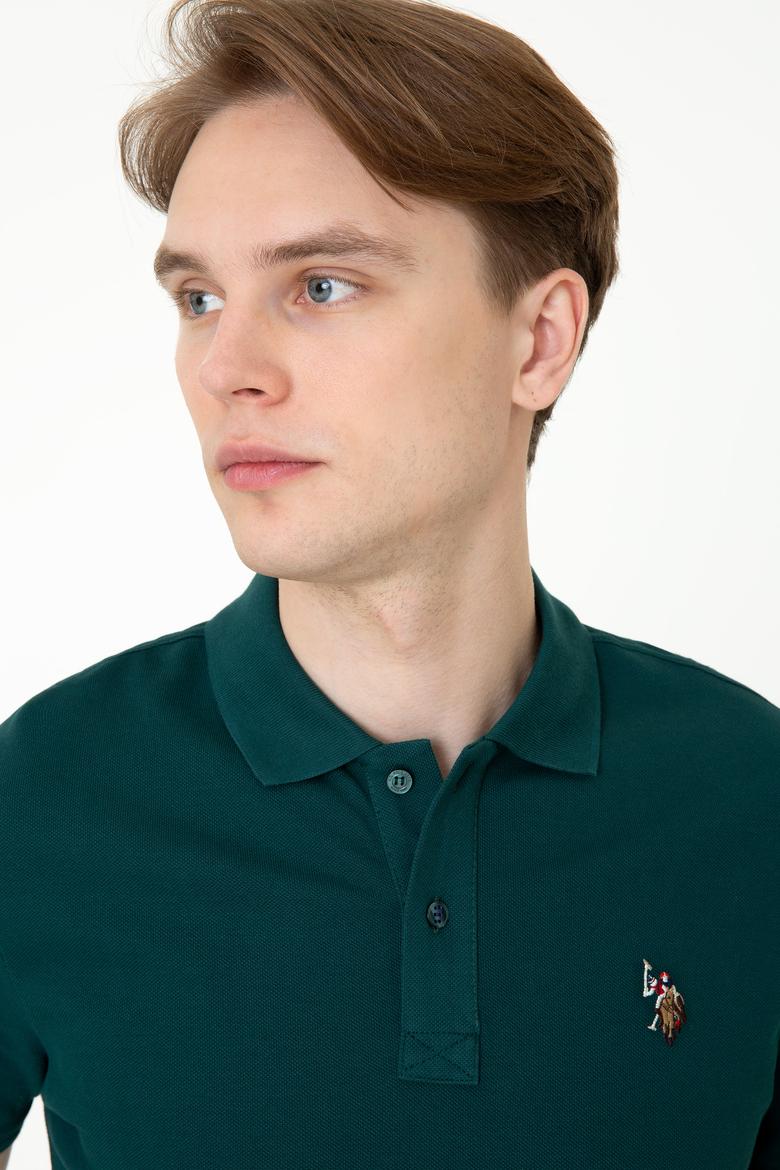 Erkek Koyu Yeşil Basic Tişört - 50243912057